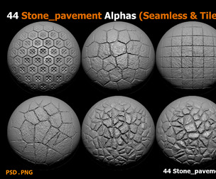 44 Stone_pavement Alphas (Seamless & Tileable)