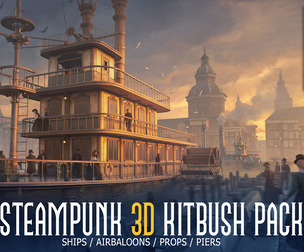3D KITBASH SET - Steampunk - TEXTURED MODELS