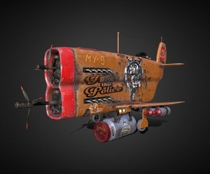 Stylized realistic brown airplane