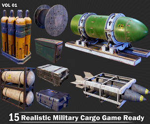 15 Realistic Military Cargo Game Ready VOL01