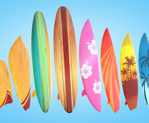 Surfboards Low-poly 3D Model