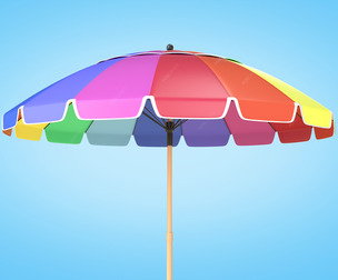 Beach Parasol Low-poly 3D Model