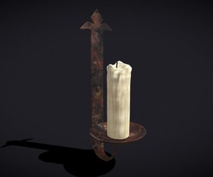 Rusting Single Wall Candle Holder