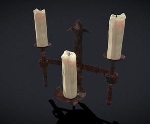 Rusting Triple Wall Candle Holder