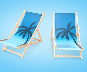 Beach Chair Low-poly 3D Model