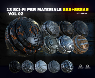 13 Sci-Fi PBR materials