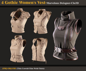 4 Gothic Women's Vests/zprj-fbx-obj