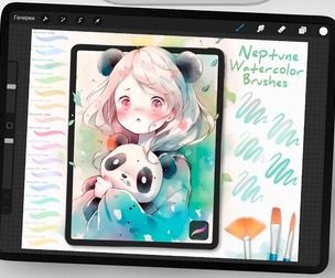 Neptune Watercolor Brushes for Procreate