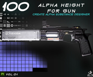 100 Alpha Height And Normal For Gun -hardsurface-