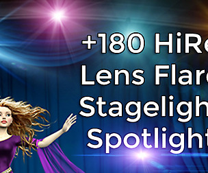 +180 Hi Res Lens Flares Sparkles Spotlights PNGs