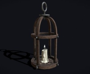 Elegant Wooden Lantern with Candle