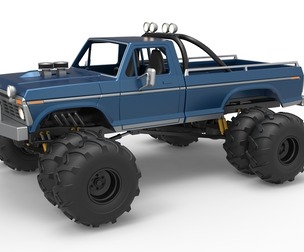 Vintage Monster Truck with double wheels 1:25