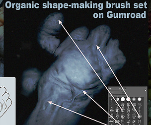 Organic shape-making brush set