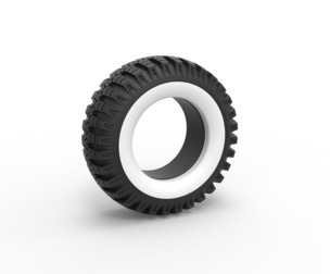 Military Ural Whitewall tire O-47A Scale 1:25