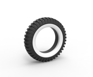Military Whitewall tire Scale 1:25