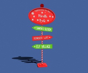 North Pole Sign Post