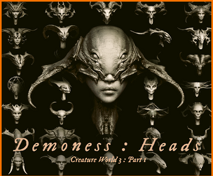 DEMONESS part 1: 50 Heads with Blendshapes