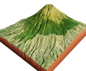 Mount Sumbing 3d model terrain