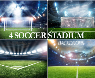 4 Football Stadium Backdrop, Soccer Background
