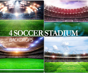 4 Football Stadium Backdrop, Soccer Background