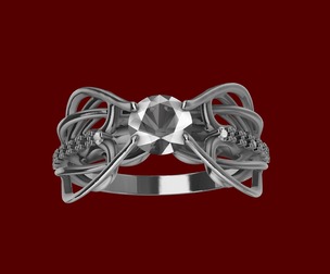 Contemporary Diamond Intertwined Lines Ring