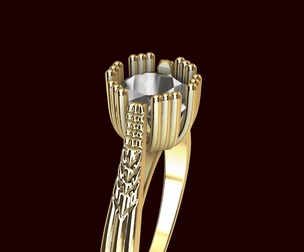 Cushion Cathedral Ring 3d Model