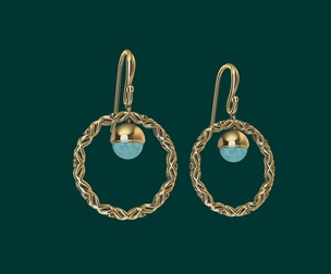 Stylish Braided Earrings 3d model With Earwires