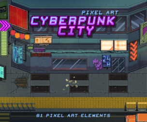 Pixel Art Cyberpunk City