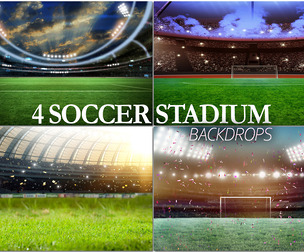 4 Football Stadium Backdrop, Soccer Background