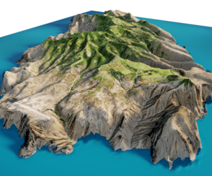 Saint Helena island 3d Model Terrain