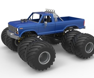 Vintage Monster Truck with double wheels 1:25