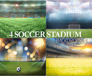 4 Football Stadium Backdrop, Soccer Background
