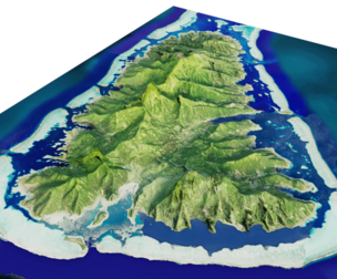 Raiatea island 3d terrain