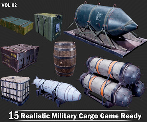 15 Realistic Military Cargo Game Ready VOL02
