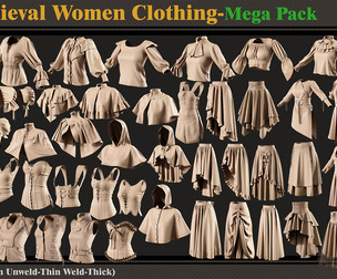 54 Medieval Women Clothing-zprj-fbx