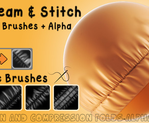 Stitches seam zbrush Brushes + alpha Vol_01