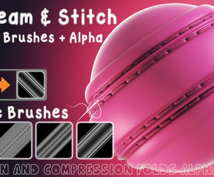 Stitches seam zbrush Brushes + alpha Vol_02