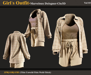 Girl's Outfit-zprj-obj-fbx