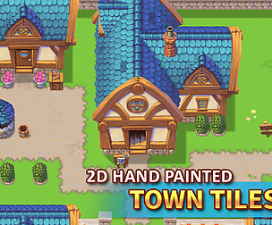 2D Hand Painted - Town Tileset