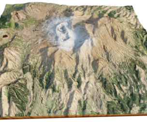 Mount Aso Nakadake terrain 3d