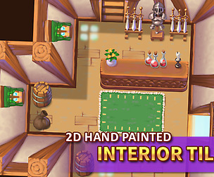 2D Hand Painted - Interior Tileset