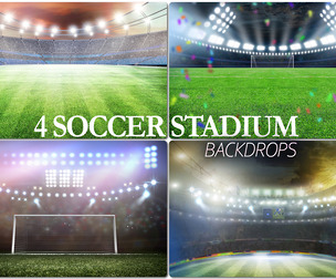 4 Football Stadium Backdrop, Soccer Background