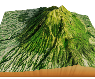 Mount Merbabu 3d Terrain model