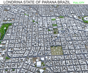 Londrina State of Parana Brazil 3d model 30km