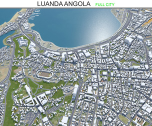Luanda city Angola 3d model 45km