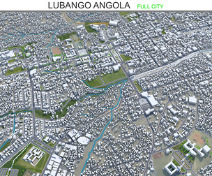 Lubango city Angola 3d model 30km