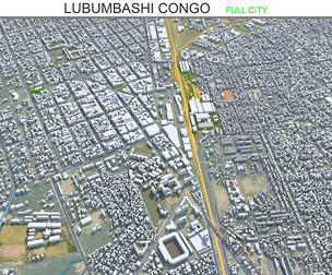 Lubumbashi city Congo 3d model 30km