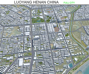 Luoyang city Henan China 3d model 100km