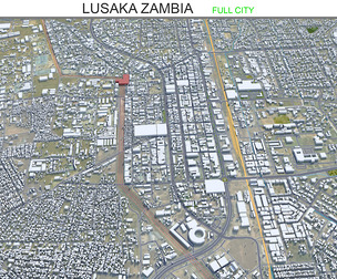 Lusaka city Zambia 3d model 40km