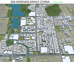 Ma anshan city Anhui China 3d model 35km